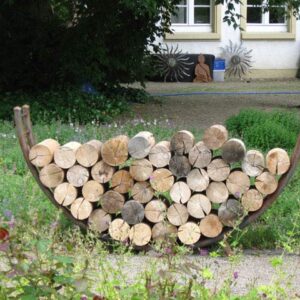Holzdepot aus Stahl – rund ist warm